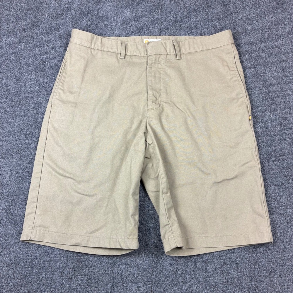 Dennis Uniform Mens Khaki Chino Shorts Tan Flat Front Style 040720 Size 36